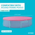 thumbnail image 3 of INTEX 10 Foot Pool Cover for Round Metal Frame Outdoor Backyard Swimming Pool, Pink, 3 of 6