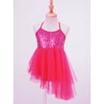 thumbnail image 3 of Jizyo Robe de Danse Lyrique à Sequins pour Filles Robe Tutu de Ballet Dos Croisé Justaucorps de Gym une Pièce Tenues de Danse Rose 3TG, 3 of 7