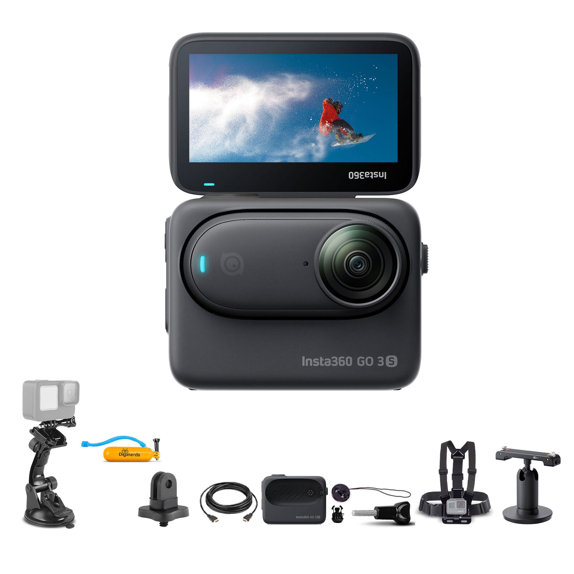 Insta 360 GO 3S (Black) 64GB Tiny Mighty 4K Action Vlogging Camera