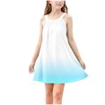 thumbnail image 3 of Milgrthf Robe Camisole Décontractée d'Été pour Filles, Tendance, Dégradé, Ample, Col Ras du Cou, Sans Manches, Ligne A Évasée, pour 4-15 Ans, Bleu, 5 Ans, 3 of 9