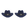 thumbnail image 2 of Decodeary Western Outback Cowboy Hat Channel Inner Cowboy Classic Hat Large Brim Provides dark blue 2Set, 2 of 6