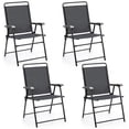 thumbnail image 4 of Costway Lot de 4 Chaises Pliantes d'Extérieur pour Patio avec Accoudoirs, Portatives, Camping, Pelouse, Jardin, 4 of 10