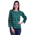 thumbnail image 2 of Moomaya Printed Button Placket Full Sleeve Top Round Neck WoMen's Casual Summer Tunic, 2 of 5