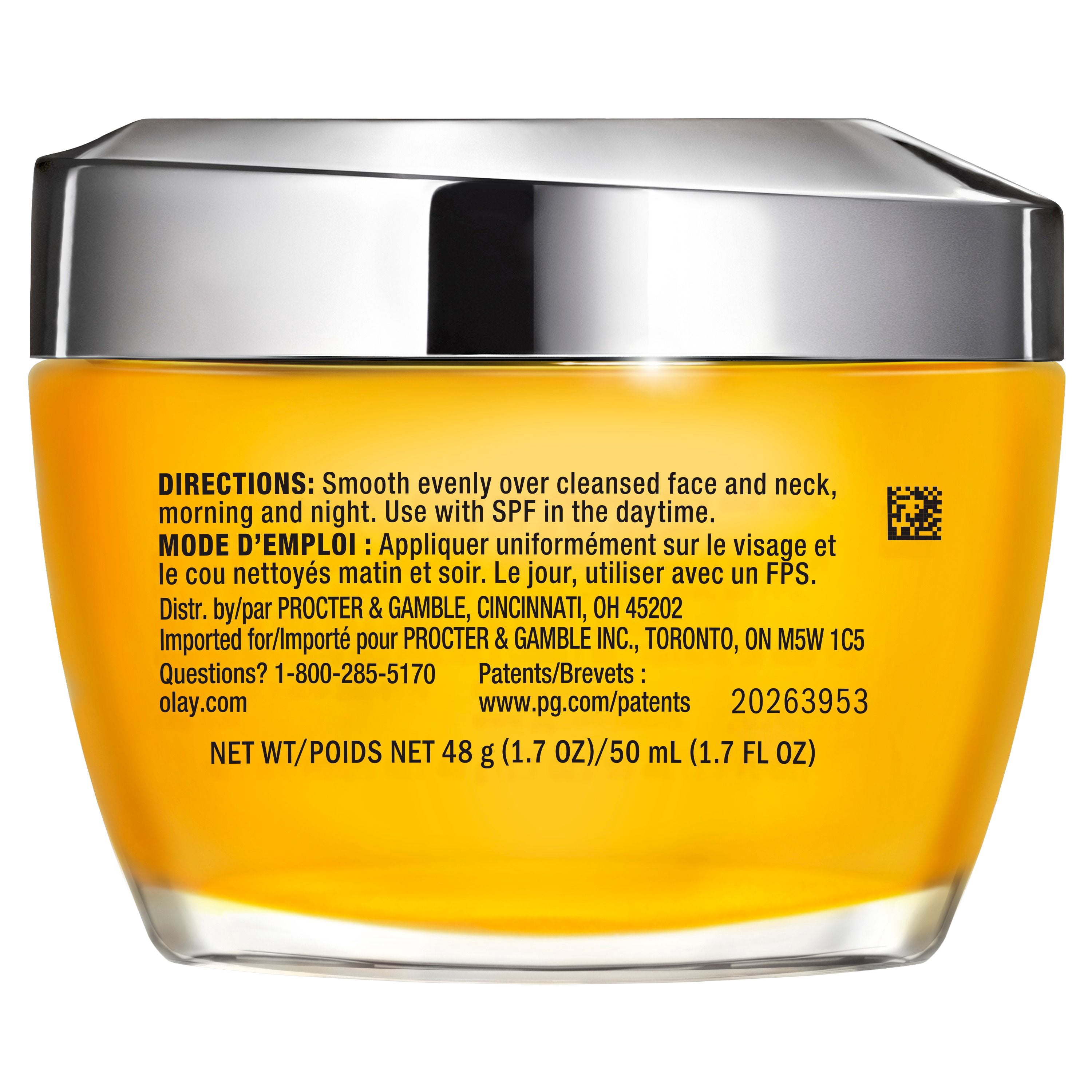 Hydratant Pour Le Visage Olay Max avec Vitamine C, Crème Illuminante, Hydratant, Unifie Le Teint, Réduction Des Taches Brunes et De L’Hyperpigmentation, Soins De La Peau Éclatants 50 mL