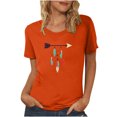 thumbnail image 1 of Dadaria T-Shirt Orange pour Femmes Manches Courtes Col Rond Attrape-Rêves d'Été TG, 1 of 5