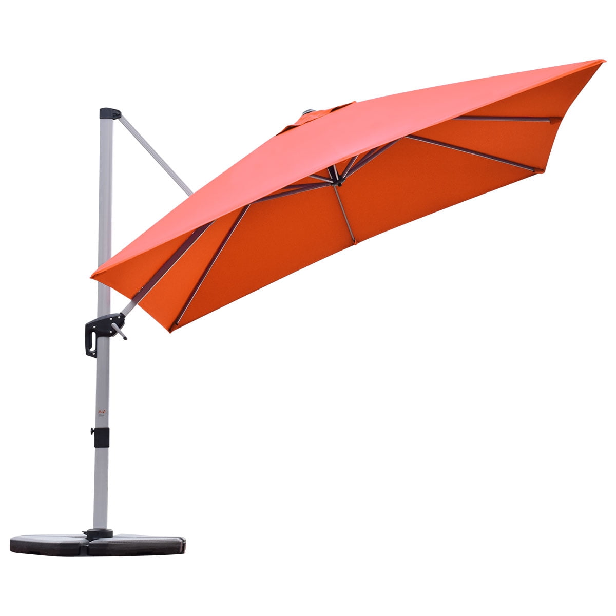 Patiojoy 10' Market Umbrella Outdoor Patio Square Offset w/Base BrickRed