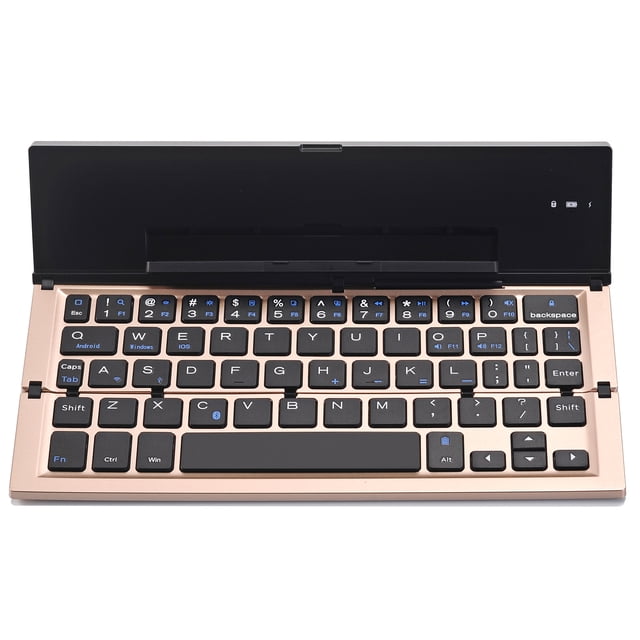 TFixol Portable Aluminum Alloy Folding Bluetooth Keyboard with Dual Device Connectivity and Energy-Saving Modes