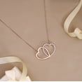 thumbnail image 2 of JeenMata Lab Grown Diamond Interlocking Heart Shape Pendant Necklace in Rose Gold Plating, 2 of 5