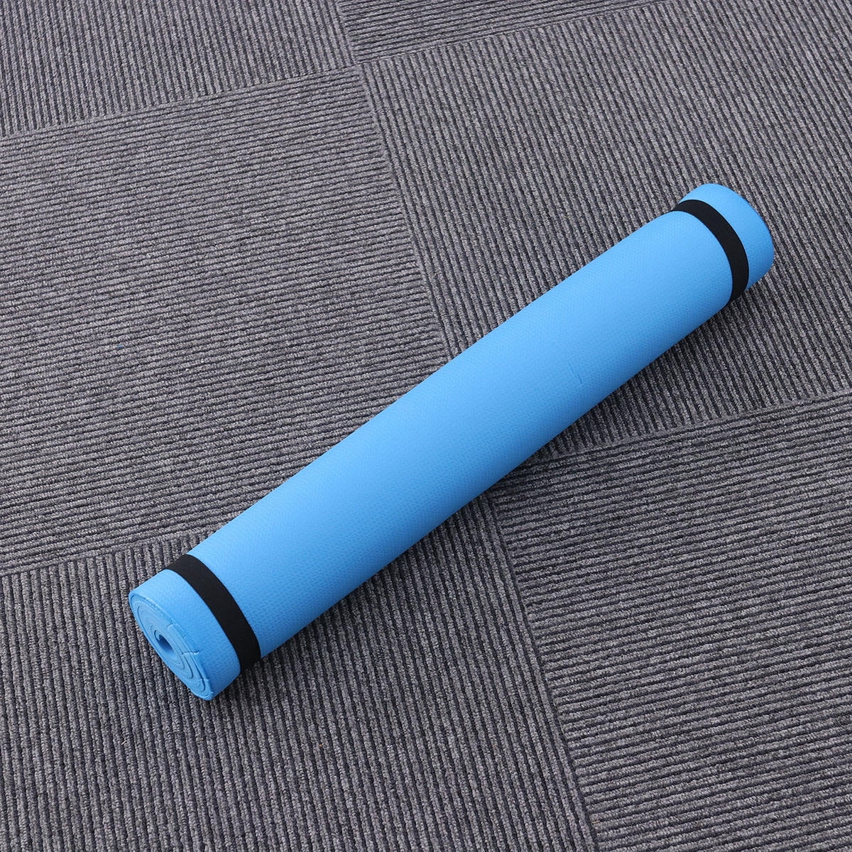 OUNONA Exercise Mat Blue Eva Foam Comfortable Yoga Mat with Anti Skid Surface for Fitness