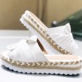 thumbnail image 5 of Kcodviy Breathable Toe Women's Summer Memory Foam Sandals Women Weave Flat Beach Shoes Rhinestone Sandals for Women Open Slip on Sandals Womens Platform Sandals Bow Women's Sandals, 5 of 5