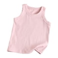 thumbnail image 2 of MKOSPLRT Running Tank Tops for Kids Toddler Boys Girls Crew Neck Ribbed Trim Tanks Sleeveless Solid Lounge Tshirts Comzy Workout Tanks, 2 of 5