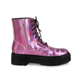 thumbnail image 3 of Unique Bargains Women's Round Toe Platform Lace Up Combat Ankle Boots, 3 of 8