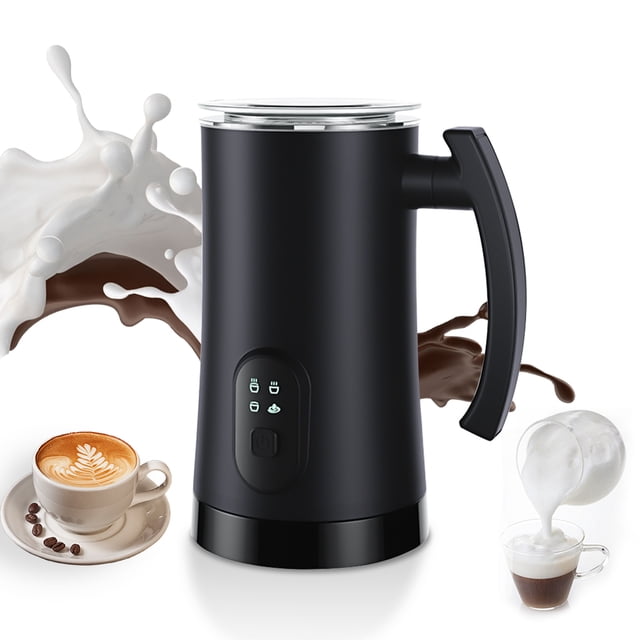 Riwcyla Electric Milk Frother Stainless Steel 4 in 1 Hot/Cold Foam Maker Silent Operation 400W Non,Stick Interior 11.84oz/350ml Automatic Milk Frother and Steamer for Coffee Hot Milk
