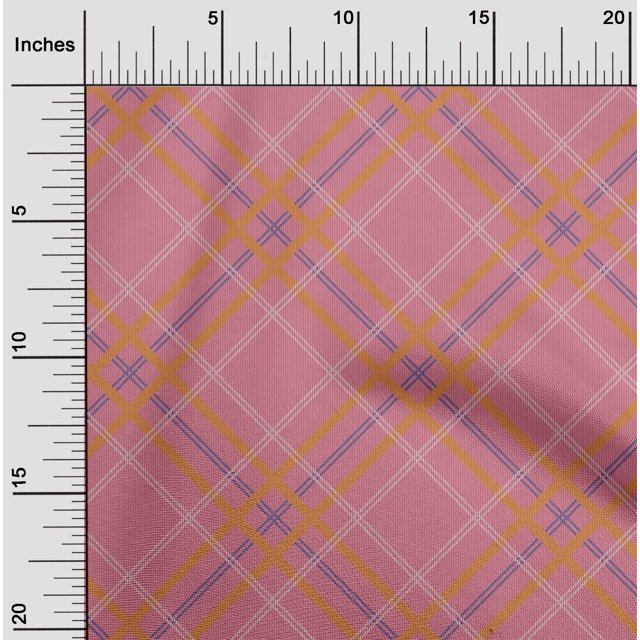oneOone Viscose Jersey Fabric Tartan Check Printed Craft Fabric BTY 60 Inch Wide