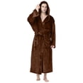 thumbnail image 1 of SHTXOZHI Men's Flannel Robe Warm Fleece HoodedSpa Bathrobe Winter Soft Robes with Pockets, 1 of 5