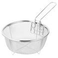 thumbnail image 1 of SHISUYAN Panier à Frire en Acier Inoxydable Panier Rond pour Aliments Frits Panier à Frire avec Poignée, 1 of 8