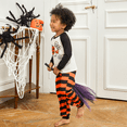thumbnail image 3 of PatPat Pyjamas pour Femmes Pyjamas d'Halloween Assortis pour la Famille Manches Raglan Citrouille Fantôme et Imprimé de Lettres Pyjamas Rayés pour Femmes Ensemble Femmes P, 3 of 10