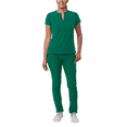 thumbnail image 1 of Adar Addition Go-Higher Scrub Set For Women - Notched V-Neck Scrub Top & Skinny Cargo Scrub Pants, 1 of 7