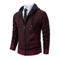 thumbnail image 4 of Wzzjkit Fall Clothes Men's Colid Color Long-sleeved Hooded Zipper Pocket Knitted Sweater Jacket, 4 of 4