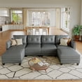 thumbnail image 1 of LLappuil Modular Sectional Sofa, 6 Seat Modular Sectional Sofa with Storage, Faux Leather Waterproof Sofa for Living Room, 1 of 9