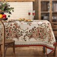 thumbnail image 1 of Paisley Tablecloths,Figured Brown Paisley Tablecloth Rectangle 60 x 120,Wrinkle Resistant and Washable Bohemian Tablecloth,Perfect for Kitchen Dinner,Party,Family Gathering,Festive Dinner, 1 of 5