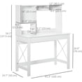 thumbnail image 3 of HOMCOM Computer Desk with Storage, Study Table with Bookshelves, White, 3 of 8