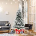 thumbnail image 3 of Costway 6 FT Snow Flocked Artificial Christmas Tree with 661 PVC & PE Tips 500 LED Lights, 3 of 10