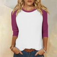 thumbnail image 2 of Birdeem Blouse pour Femmes Mode pour Femmes T-Shirt Imprimé Manches 3/4 Blouse Col Rond Hauts Décontractés, 2 of 12