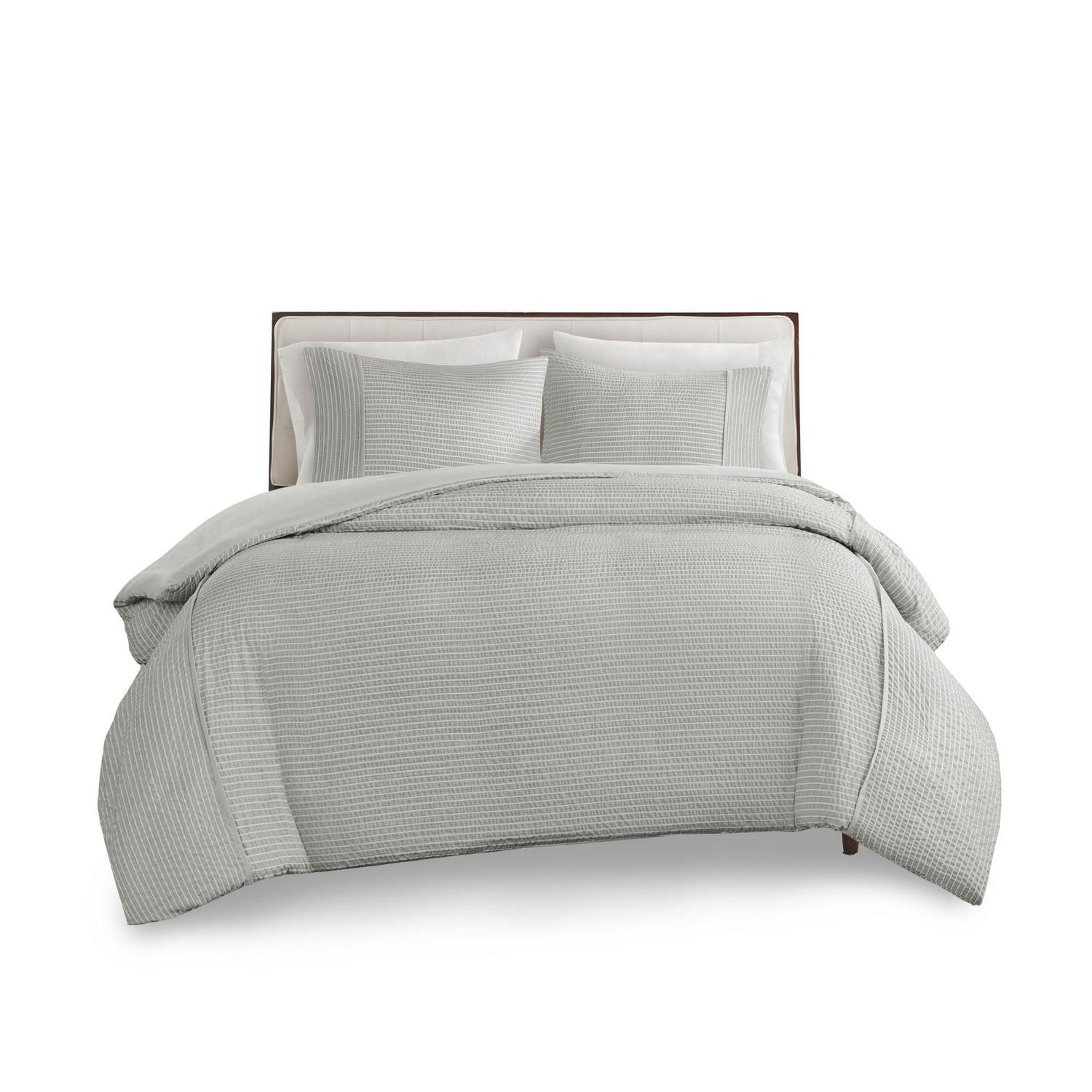 Apollo 3 Piece Striped Seersucker Oversized Duvet Cover Set