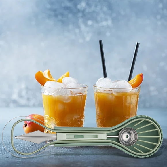 3 in 1 Multifunctional Fruit Baller Tool Set Double Sided Melon Scoop & Carving Spoon Easy Grip Handle for Fruit Salads Parties & Desserts