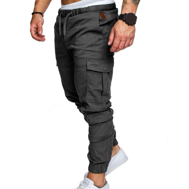 Men Slim Fit Jogger Cargo Pants Casual Outdoor Sweatpants with Pockets