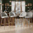 thumbnail image 2 of Homy Casa Modern Set of 4 Swivel Bar Stool, Comfortable 360 Degree Upholstered Seat, Stylish Fabric with Metal Legs, 2 of 10