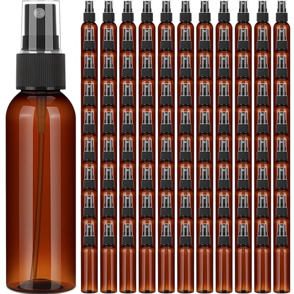 Nuogo 100 Pack 2 Oz Plastic Spray Bottles Reusable Mini Travel Size Perfume Refillable Mist Sprayer Empty Spritz Bottle for Household Use Essential Oil Cle