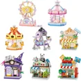 thumbnail image 2 of Nouveau Carrousel de Parc d'Attractions Navire Pirate Grande Roue Jeu d'Halloween Vue de Rue Kit de Blocs de Construction Modèle de Briques pour Fille Jouet pour Enfants, Sac opp 190 Pcs, Minibricks, 2 of 6