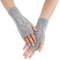 thumbnail image 1 of Ladies Warm Knit Fingerless Gloves Convertible Mittens Fashion Flowers, 1 of 6