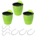 thumbnail image 1 of Unique Bargains 5 Inch Self Watering Plant Pot Hanging Planters with S Hooks, Green 3 Pack, 1 of 7