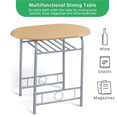 thumbnail image 4 of FullFurnique Ensemble de salle à Manger Rond Moderne 3 Pièces avec Table et 2 Chaises Pieds en Acier, Naturel, 4 of 9