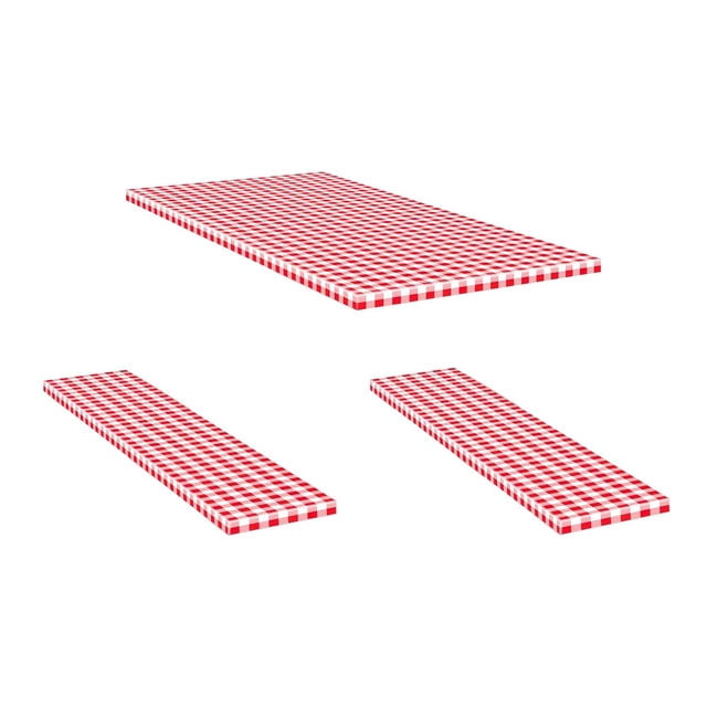 Picnic Tables for Outdoors Outdoor Courtyard Waterproof Table Cover Three Piece Picnic Table Cloth Back Flannel Elastic Table Cover Picnic Table Cover