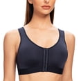 thumbnail image 4 of MELENECA Soutien-Gorge Posture Sans Armatures à Fermeture devant pour Femme Bleu Marine 36F, 4 of 5