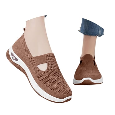 Mepaouo Orthopedic Shoes for Women Wide Width Walking Slip on Sneakers Arch Support Nurse Walking Flats