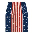 thumbnail image 2 of Amzcrzy Fête de l'Indépendance Américaine Patriotisme Chemins de Table Fête du 4 Juillet Nappes Décorations pour Cuisine Maison Salle à Manger 13X72 Pouces Rouge Blanc Bleu Étoile Nappes en Polyester, 2 of 6