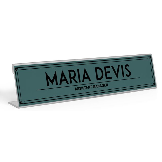 Printtoo Personalized Desk Name Plate Pretty Classic Custom Acrylic Office Desk Name Plate Accessory 2x8 Inches