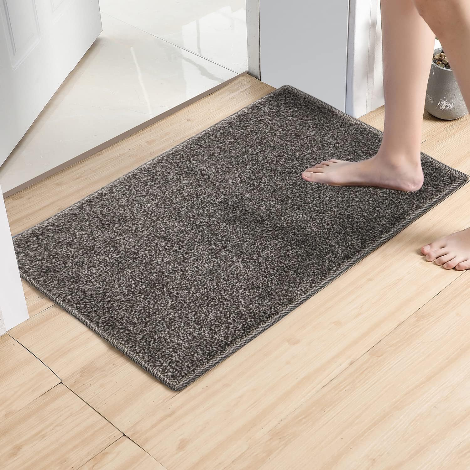 PEEKOAL Bathroom Rugs,Absorbent Bath Mat Rug Set,Bathroom Rugs Non Slip,Bathroom Accessories for Tub Shower Bath Room (Beige,Gray)