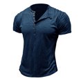 thumbnail image 1 of Dvkptbk T-Shirt à Manches Courtes pour Hommes, Mode Décontractée, Col Rond, Boutons, en Liquidation, 1 of 7