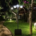 thumbnail image 2 of Outsunny 3-head LED Solar Light Lamp Street Light Post with Planter, Solar-powered Lamp Post, Black, 2 of 3