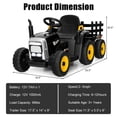 thumbnail image 4 of Costway 12V Kids Ride On Tractor with Trailer Ground Loader w/ RC & Lights Dark Black, 4 of 10