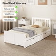 thumbnail image 4 of HOMCOM Wood Twin Bed Frame, Pine Platform Bed Frame with Drawers, White, 4 of 10