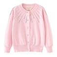 thumbnail image 1 of RXIRUCGD Girls Rhinestone Knitted Cotton Cardigan Jacket( Pink, Size:9 Years ), 1 of 3