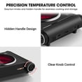 thumbnail image 3 of CUSIMAX 1800W Portable Double Burner Hot Plate,Electric Stove with Adjustable Temperature Control, Ceramic Glass Infrared Cooktop, Compatible with All Cookware, 3 of 8
