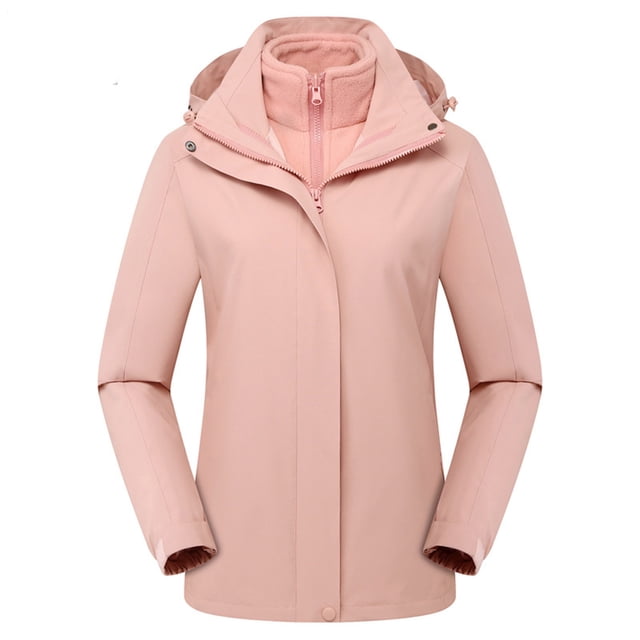 CEHVOM Women Solid Rain Jacket Outdoor Hooded Raincoat Windproof Top Clearance